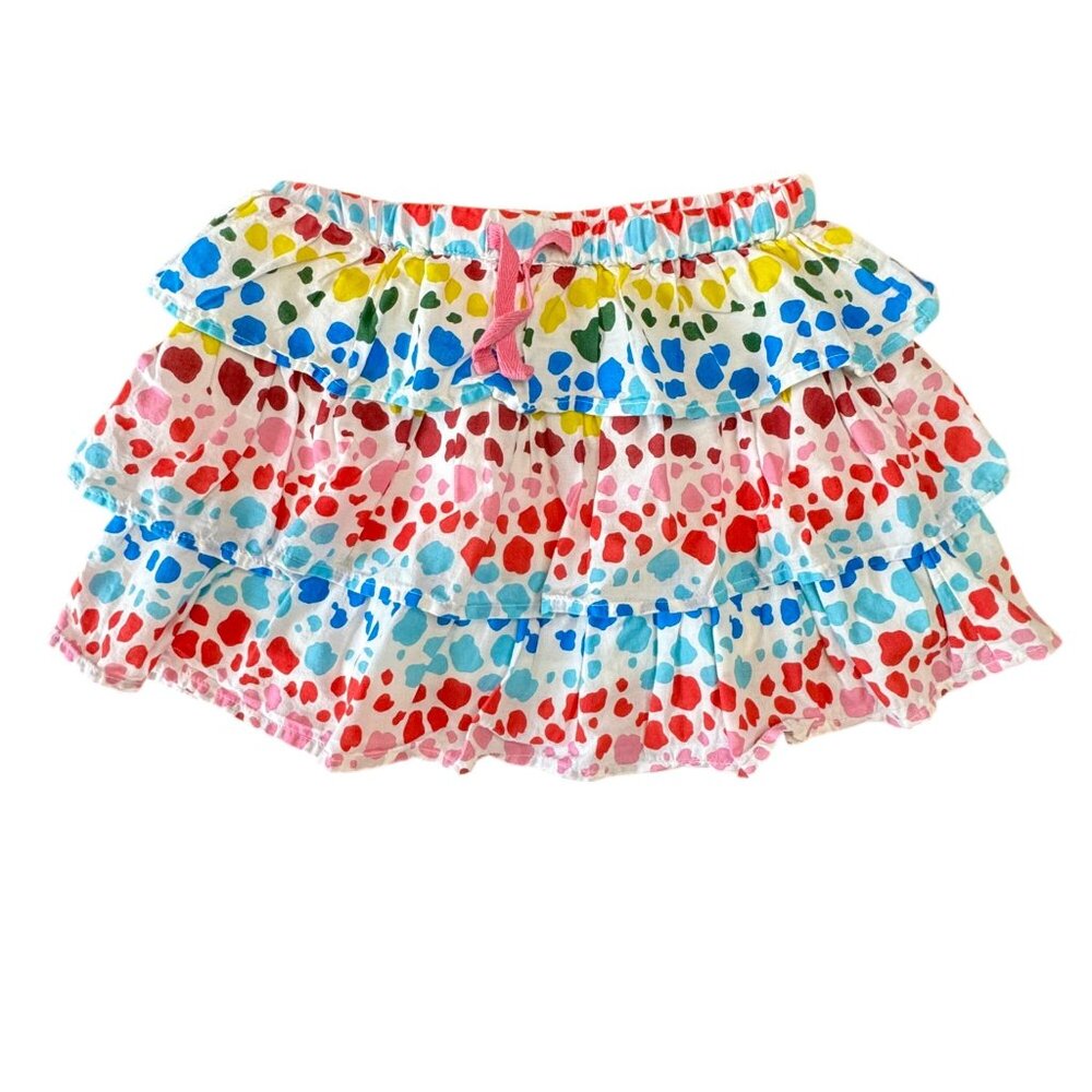 MINI BODEN Tiered Toddler Skirt Girls 2-3 2T 3T 98cm Colorful Rainbow Leopard Ru